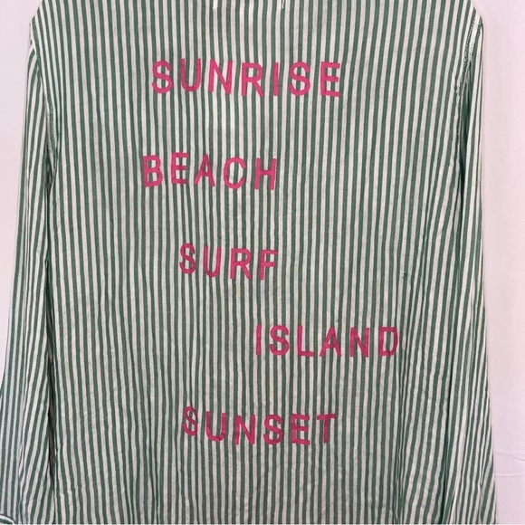 Vintage Havana Striped Button-Down Shirt - Swimsuit Cover Up Resort Wear S NWT - Picture 6 of 8